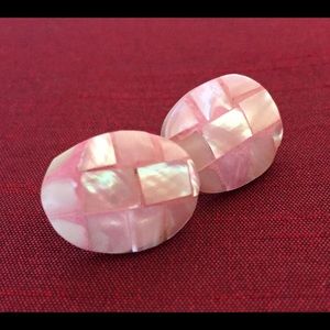 Pink shell earrings from the Philippines
